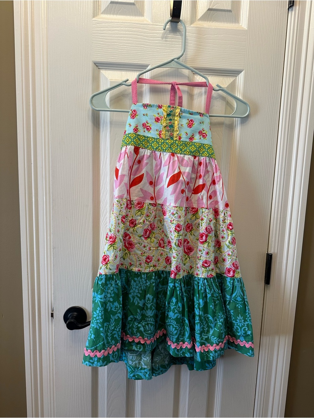 Matilda Jane Pink, Teal & Yellow Tiered Sundress